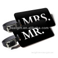 black printed not yours luggage tags